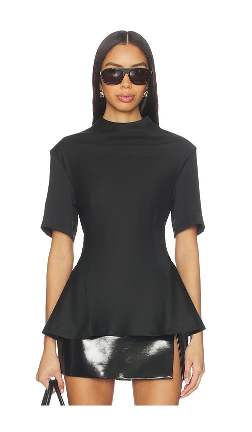 remain suiting peplum top in black.