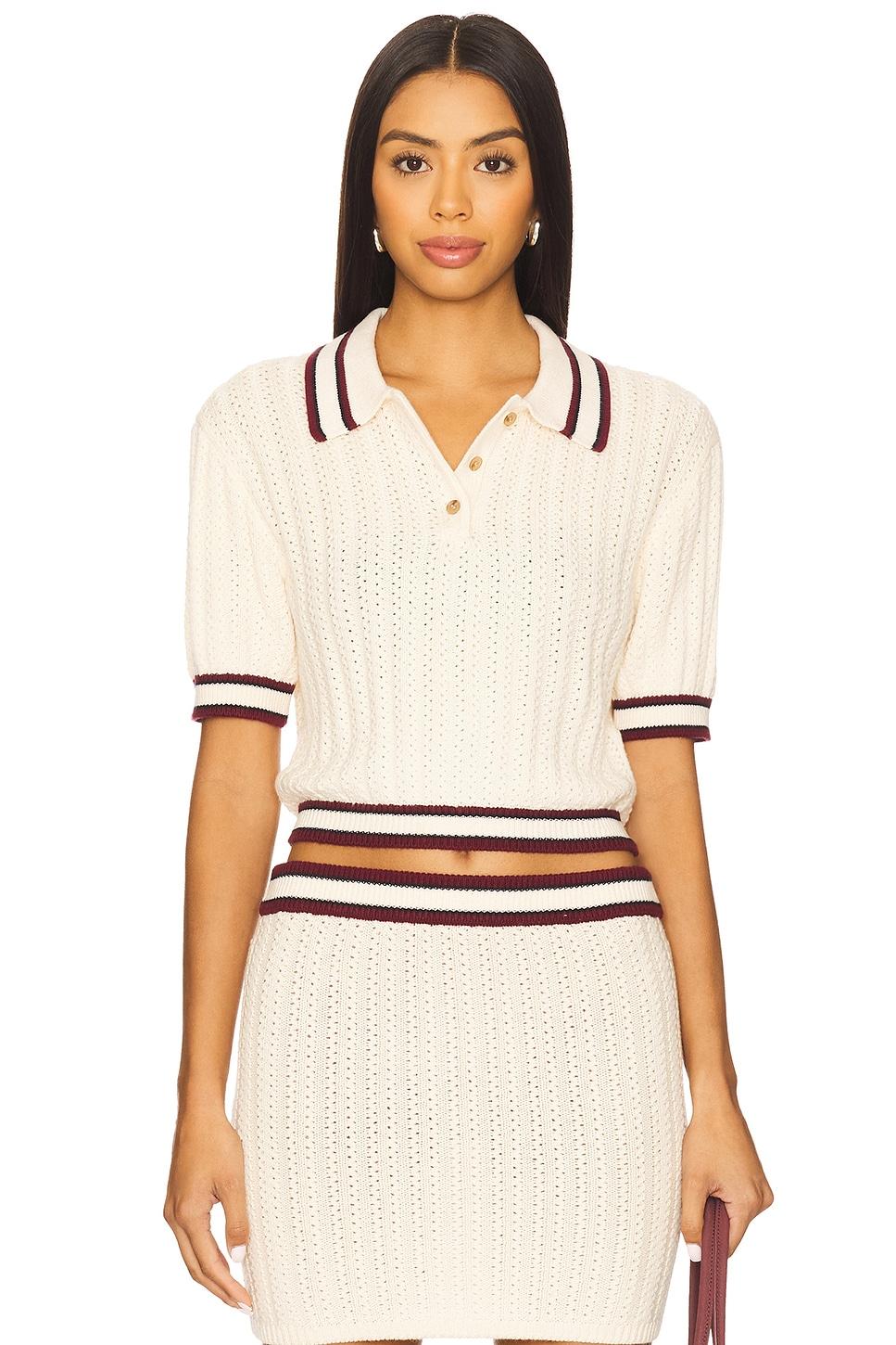 remy pointelle polo top