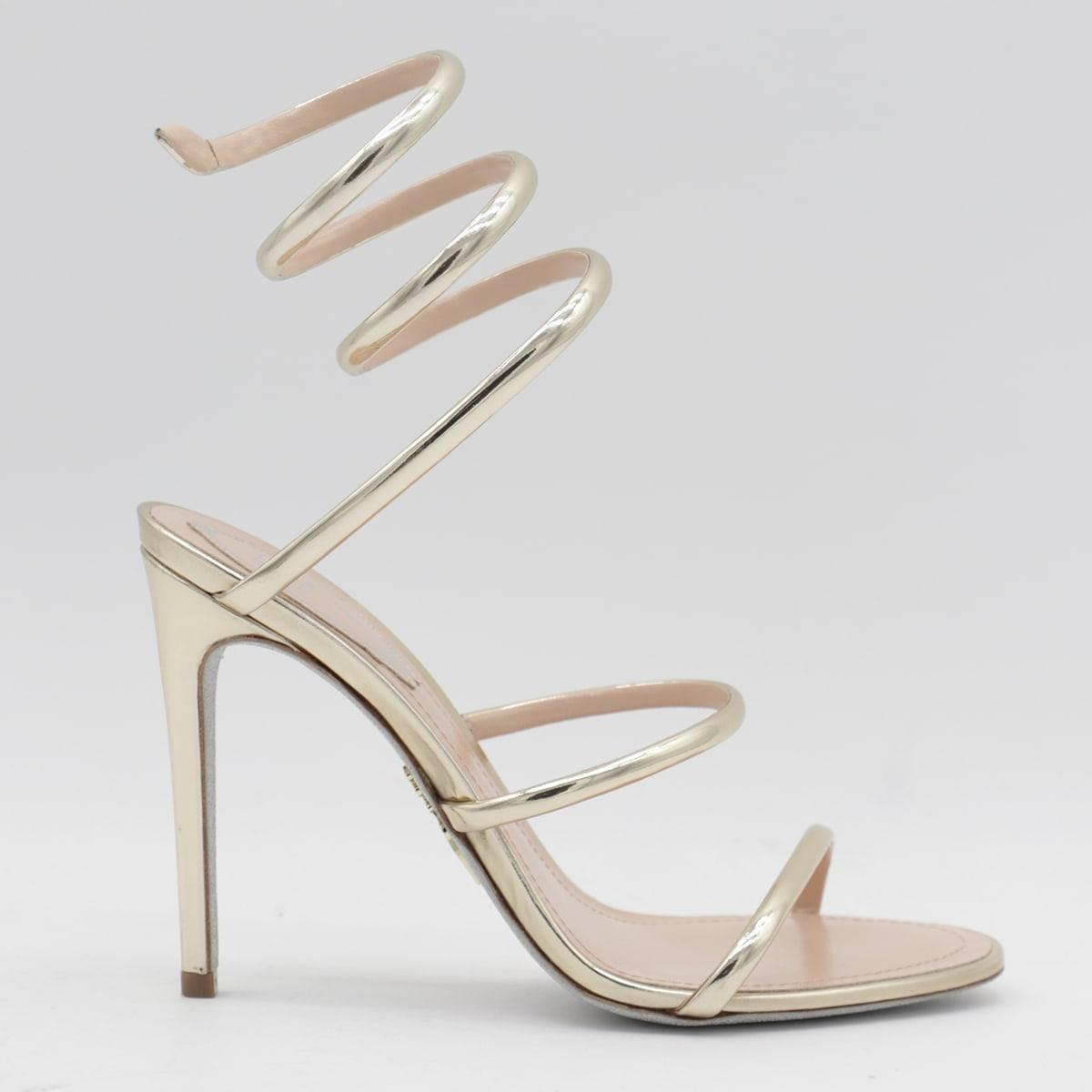 rené caovilla platinum sandals