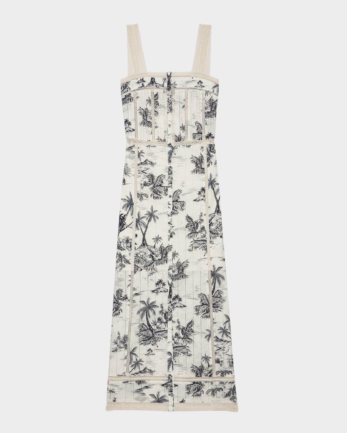 renaid tropical island midi dress