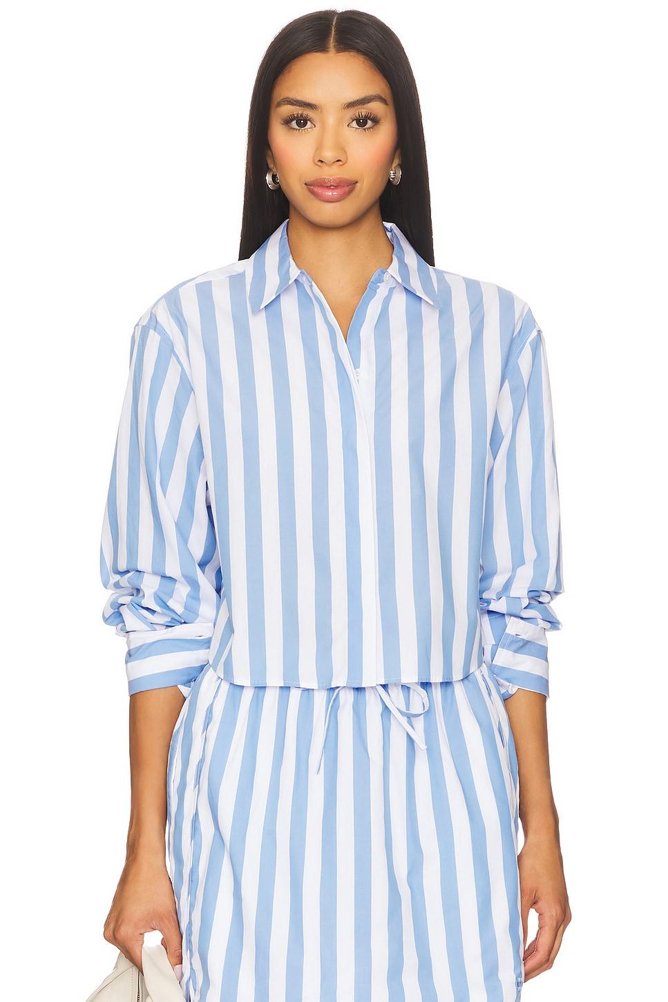 renata cropped button down shirt