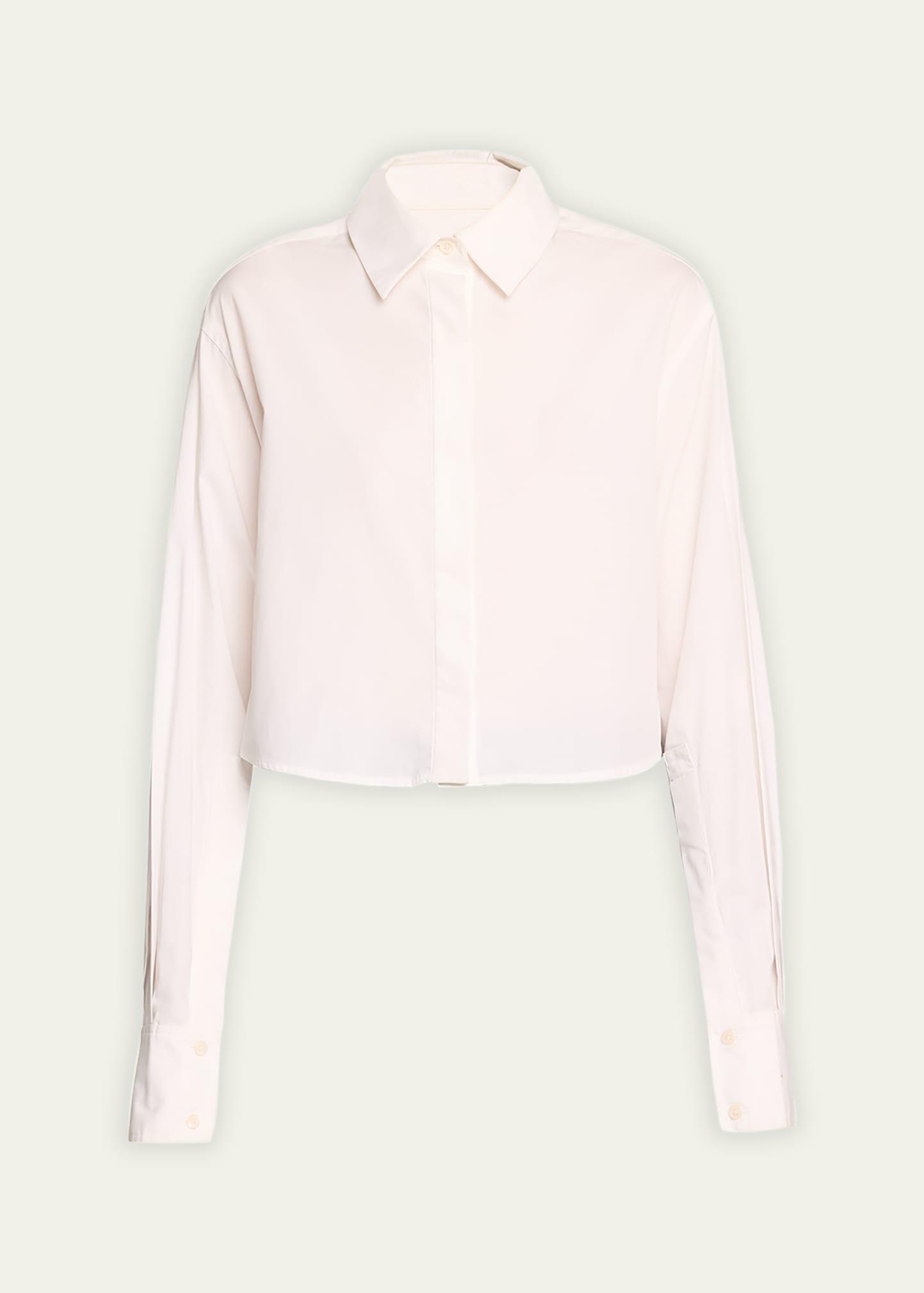 renata cropped button-front shirt