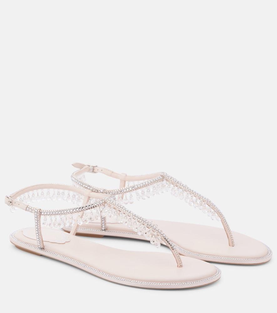 rene caovilla chandelier embellished thong sandals