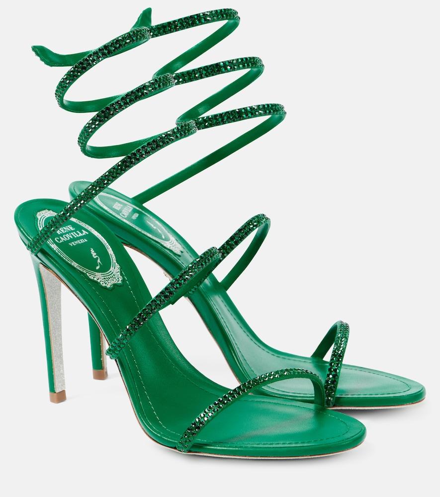 rene caovilla cleo 105 embellished satin sandals