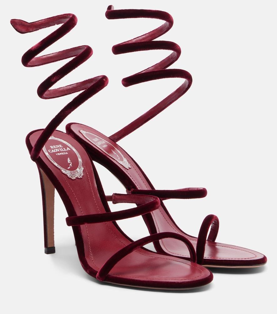 rene caovilla cleo 105 velvet sandals