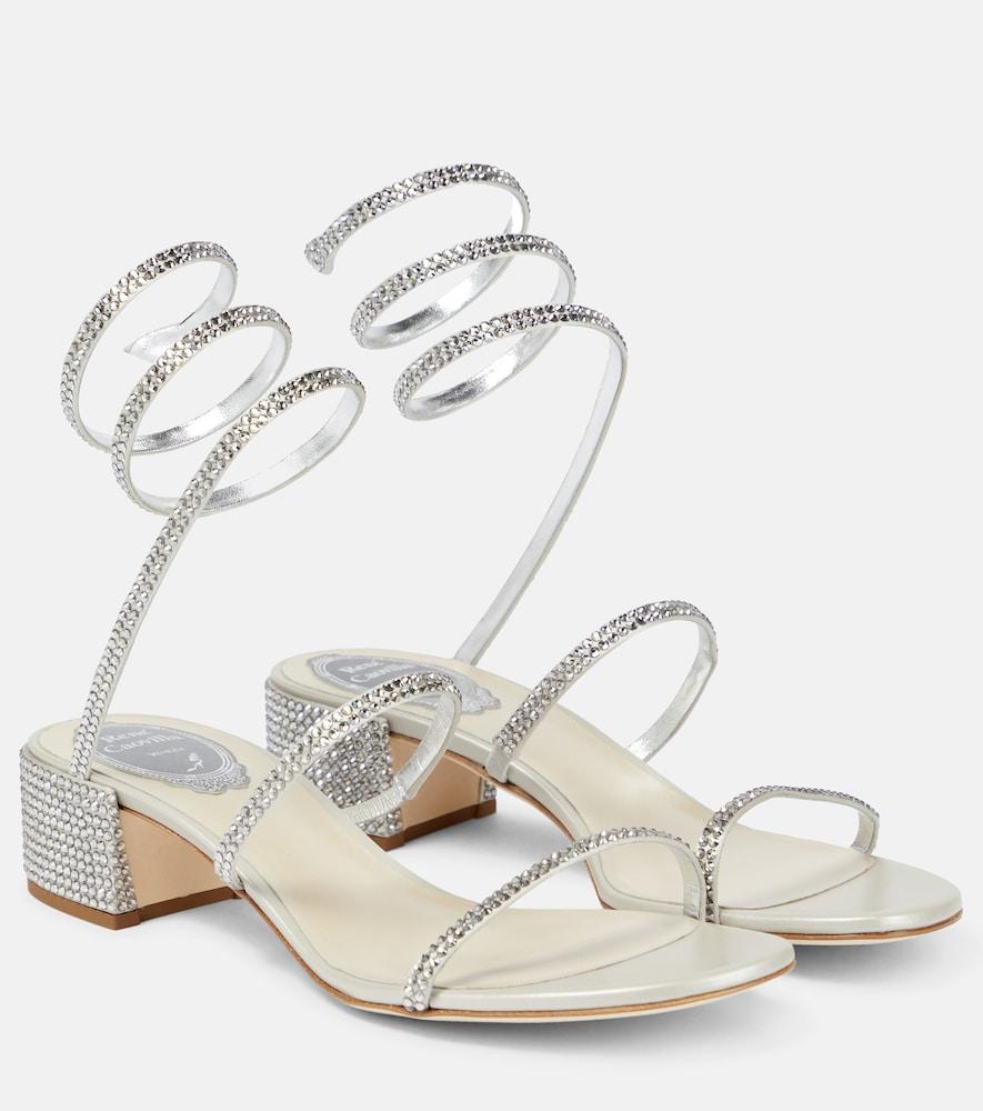 rene caovilla cleo 45 embellished satin sandals