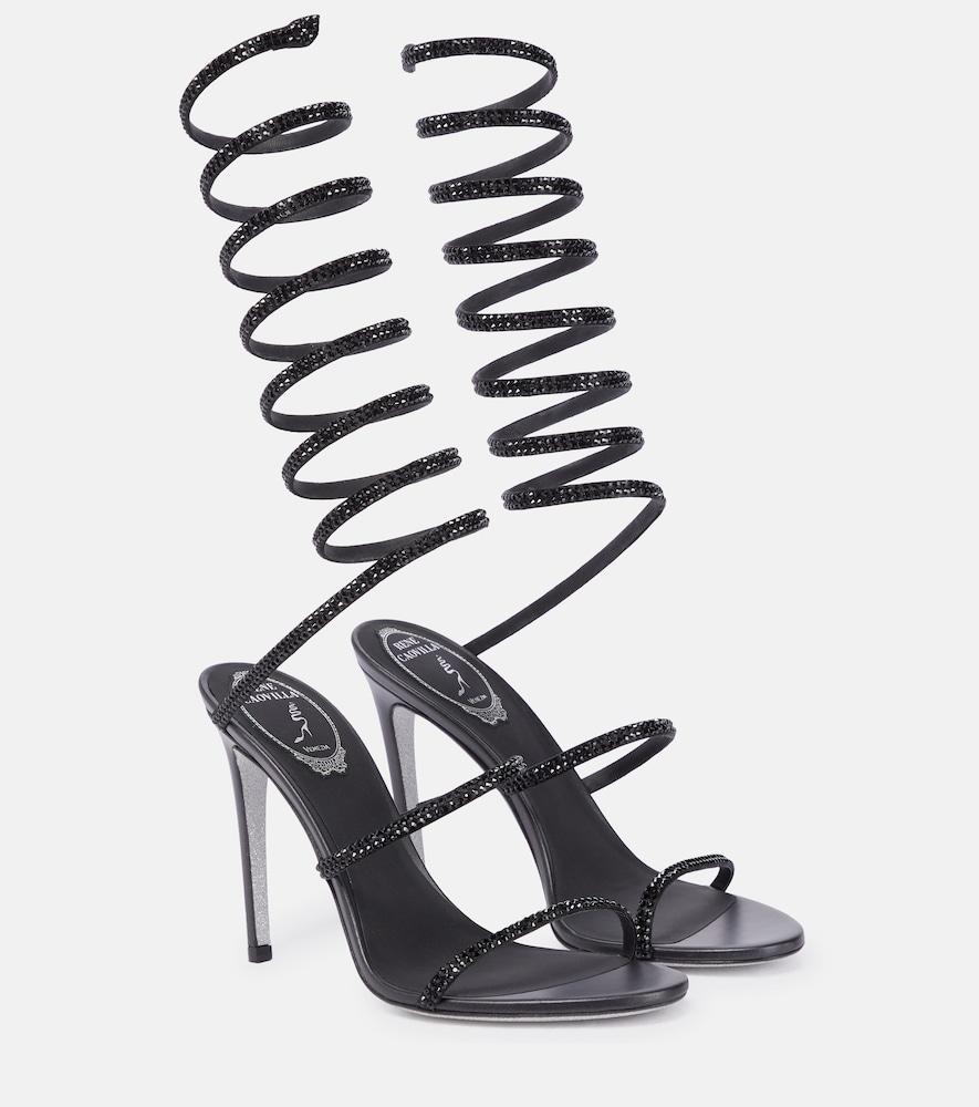 rene caovilla cleo embellished leather sandals