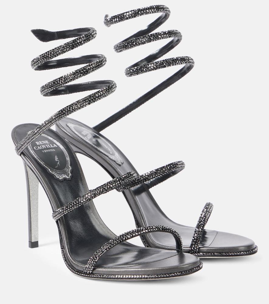 rene caovilla cleo embellished leather sandals