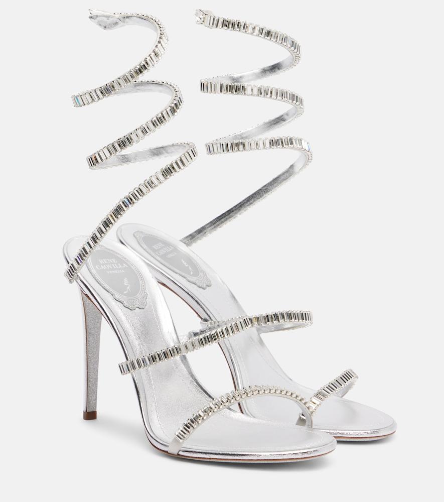 rene caovilla cleo spark embellished leather sandals