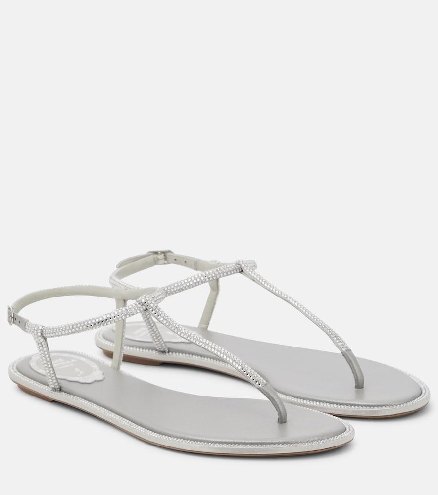 rene caovilla diana embellished thong sandals