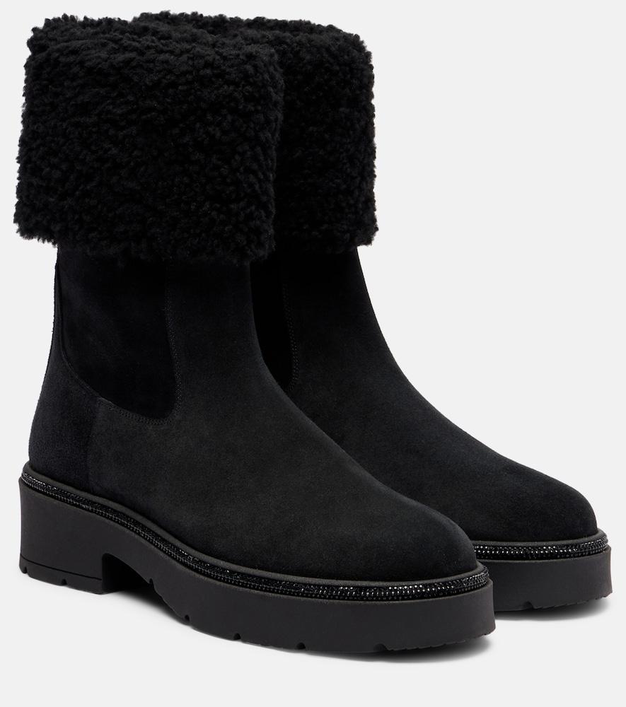 rene caovilla embellished suede chelsea boots