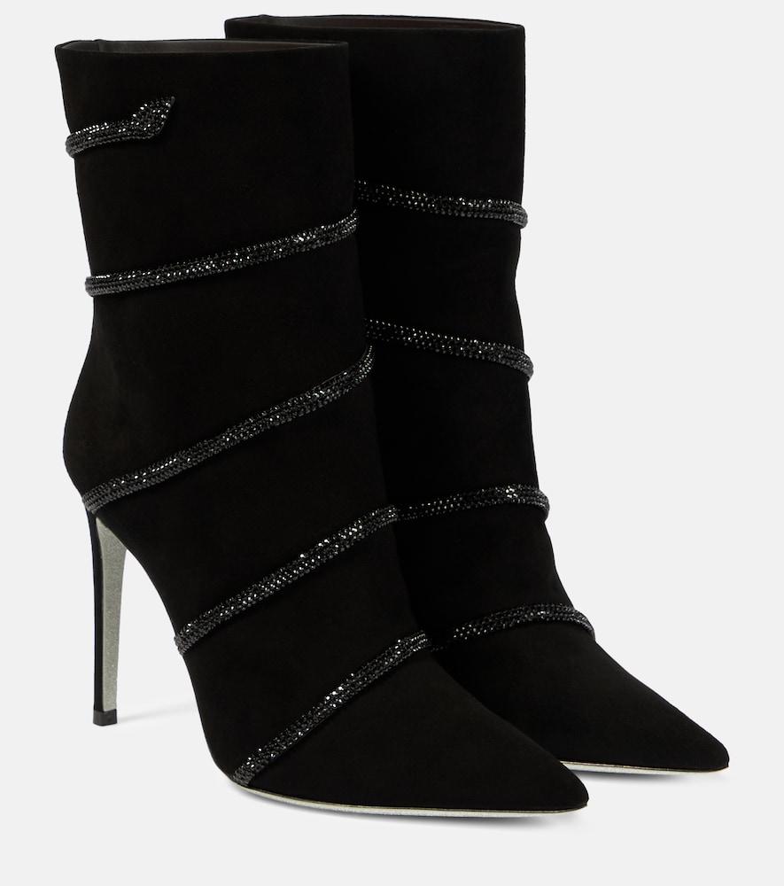rene caovilla morgana embellished suede boots