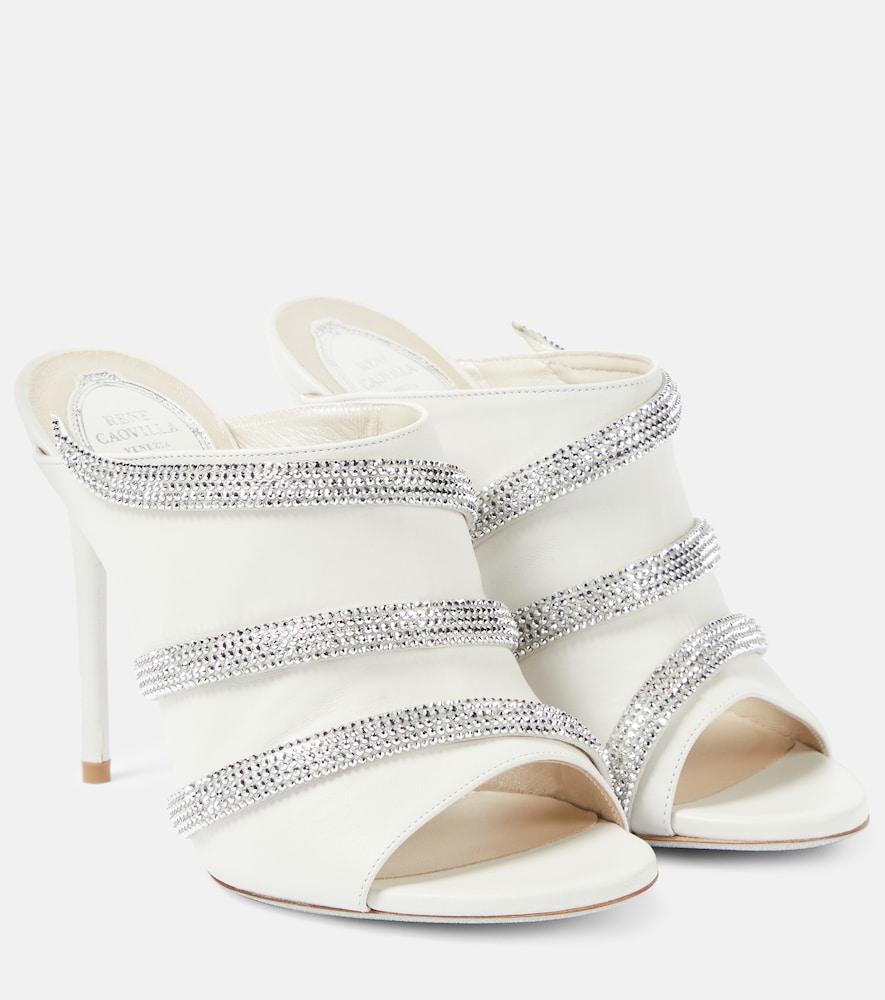 rene caovilla sally embellished leather mules