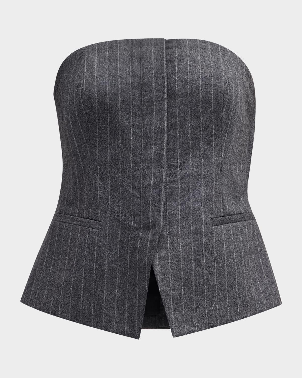 renee strapless pinstripe top