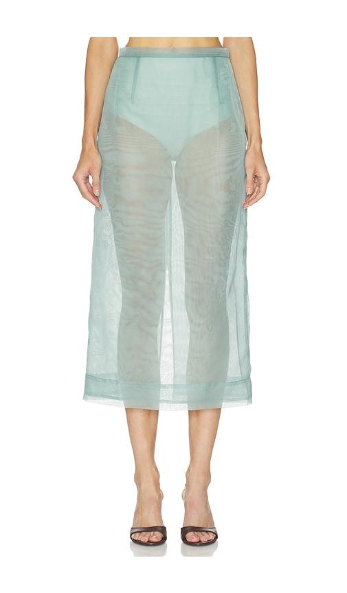renggli organza pencil skirt in teal.