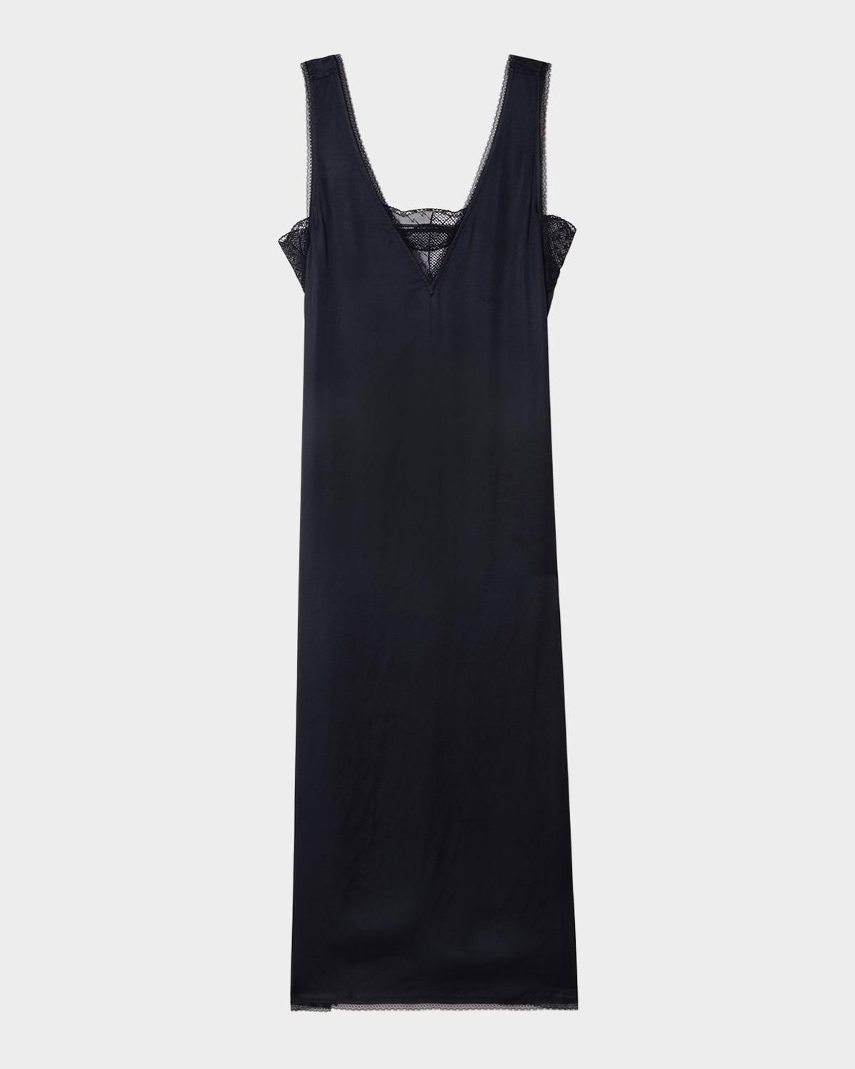 renzo satin slip dress