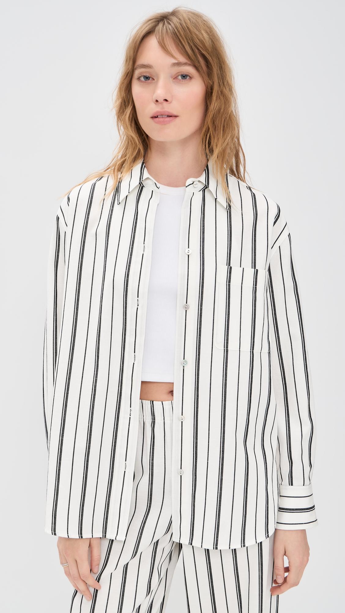 resort stripe oversized shirt