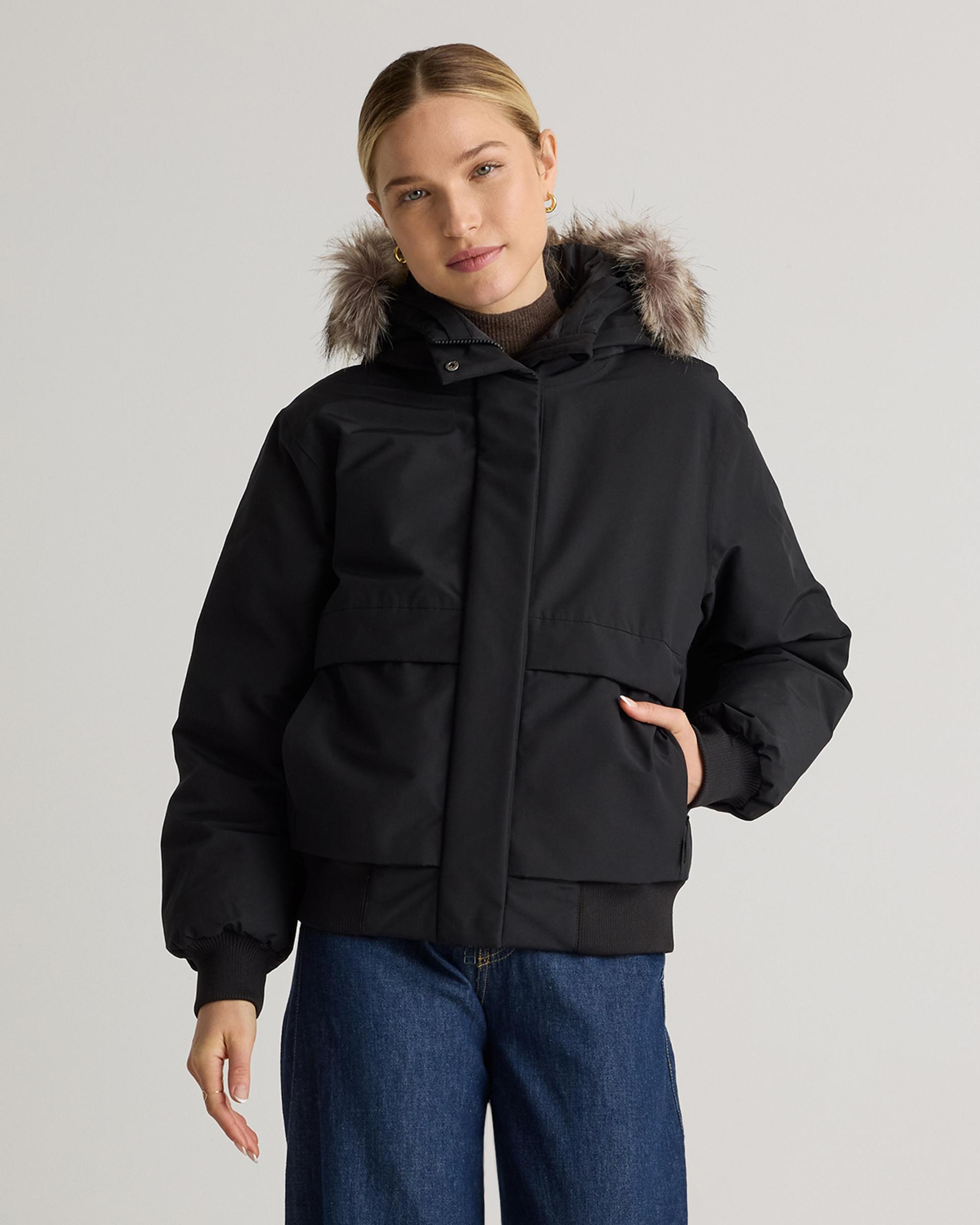 responsible down hooded short parka