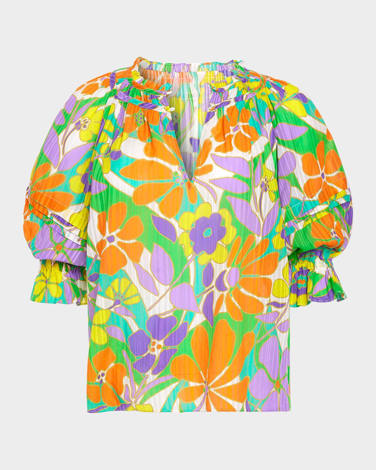 retro garden trixie blouse