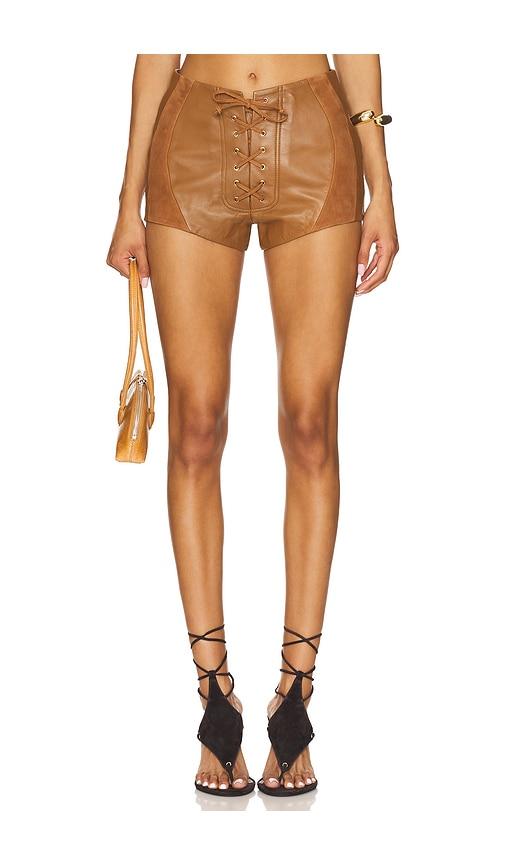 retrofete agda suede short in brown.