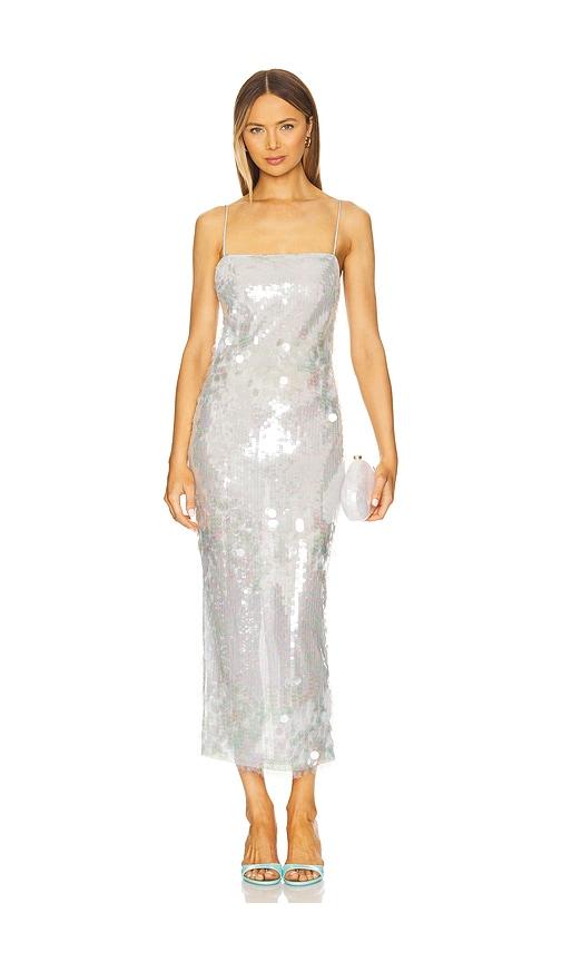 retrofete alana dress in baby blue.