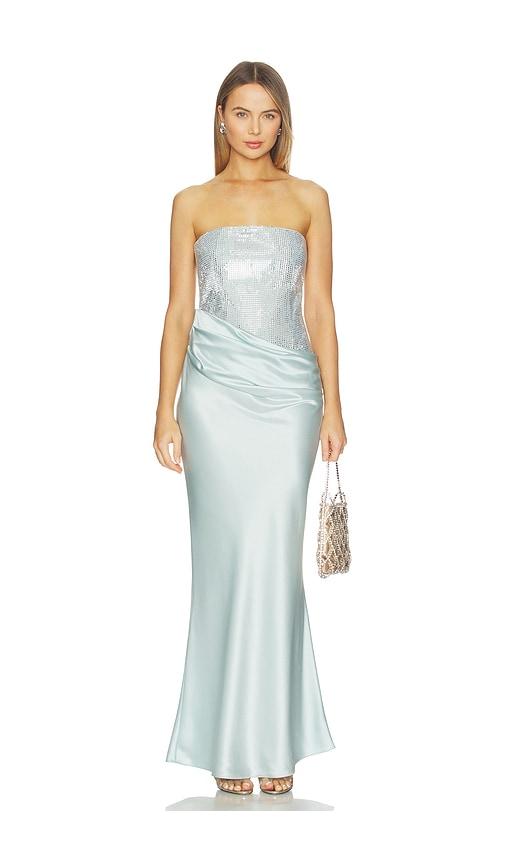 retrofete alexandra dress in baby blue.