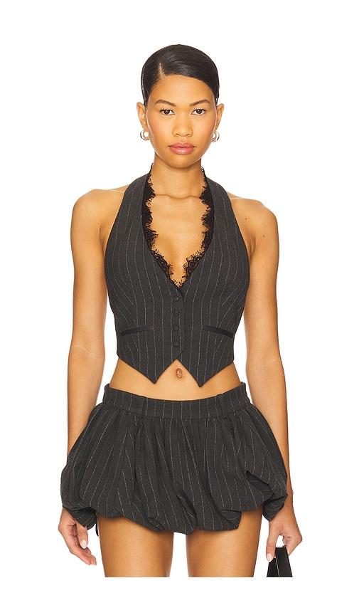retrofete arletha vest in grey.
