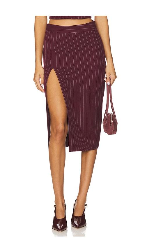 retrofete brigette skirt in burgundy.