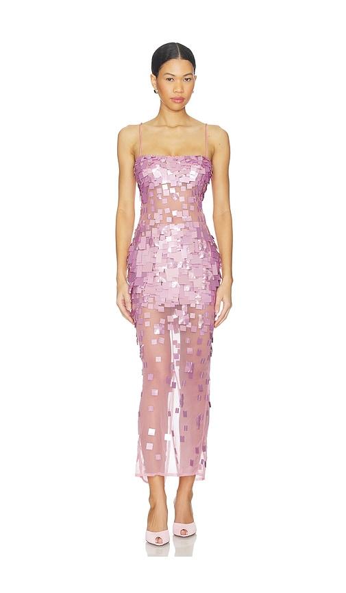 retrofete carmin embellished dress in pink.
