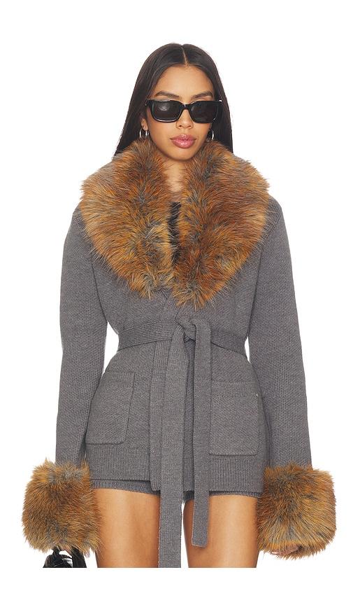 retrofete chantelle robe in grey.