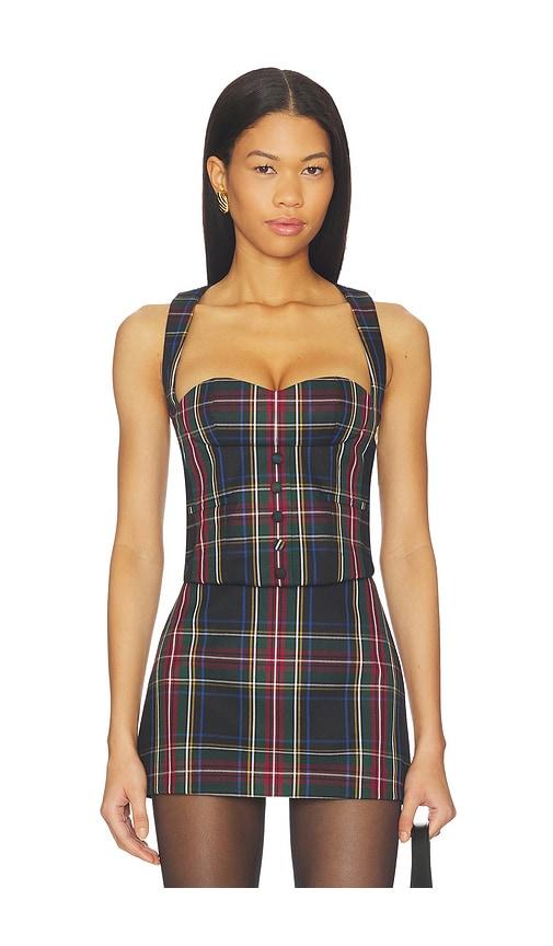 retrofete donella waistcoat in brown.