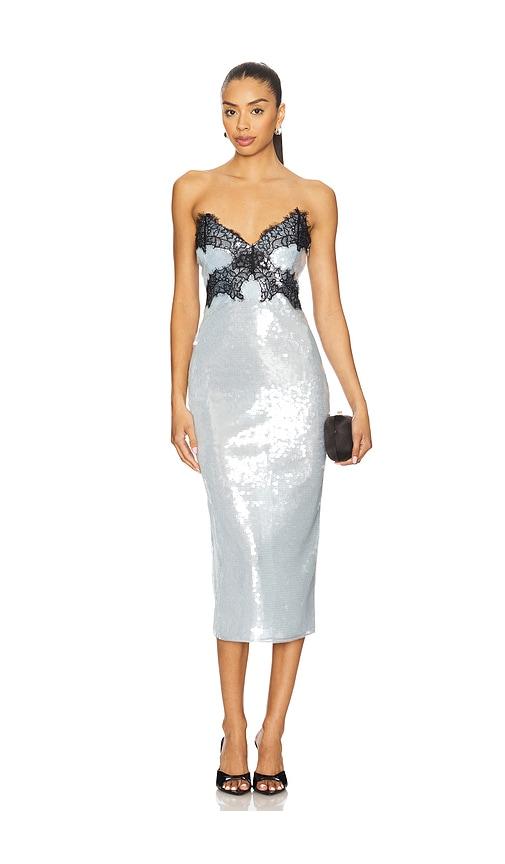 retrofete ellen sequin dress in blue.