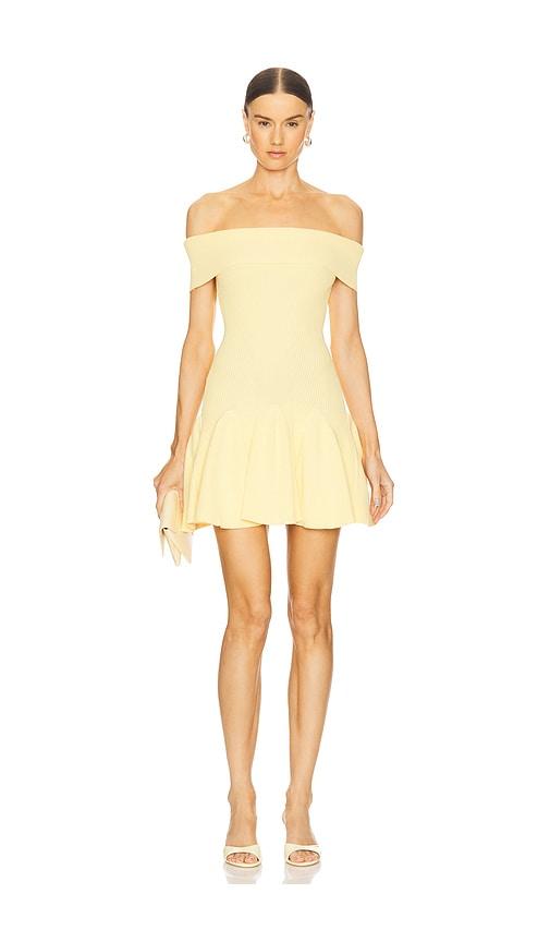 retrofete erica knit dress in yellow.