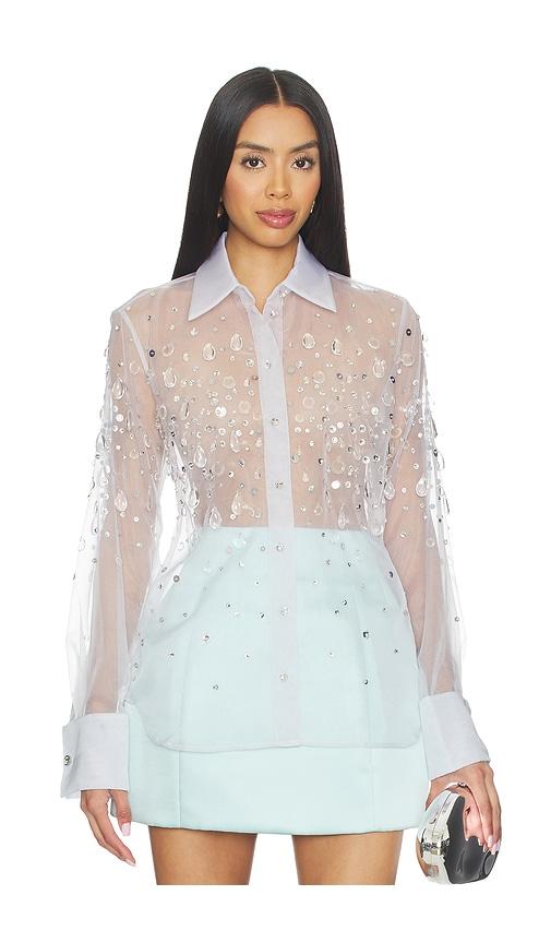 retrofete eugenia blouse in baby blue.