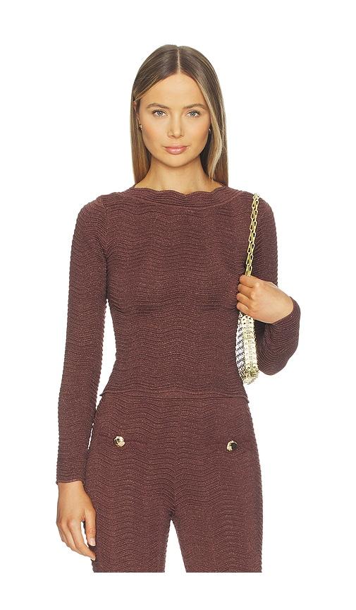 retrofete galina knit top in chocolate.