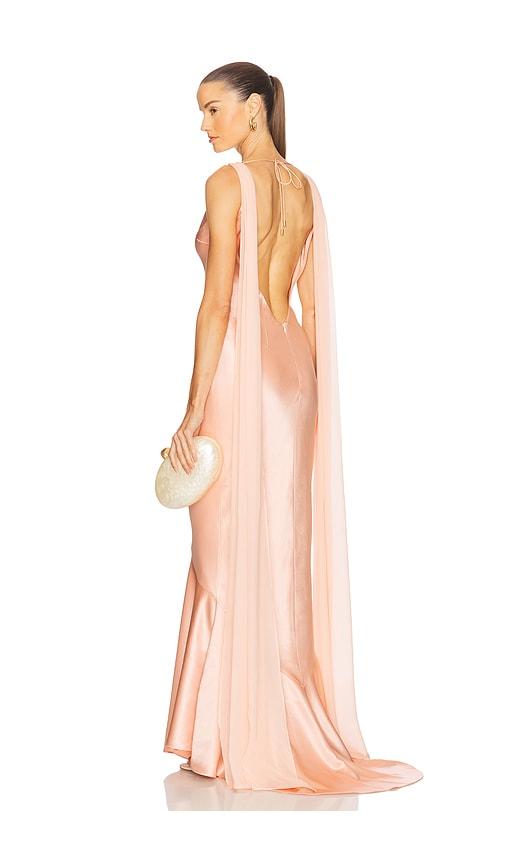 retrofete julia dress in peach.