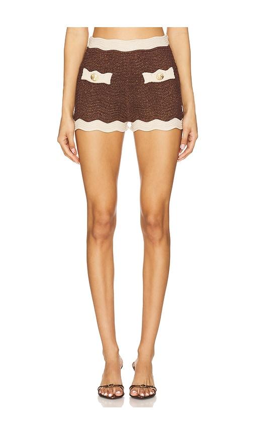 retrofete kait knit short in brown.