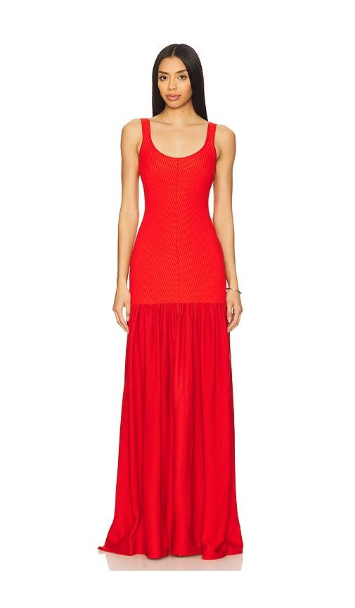 retrofete kennedi knit dress in red.