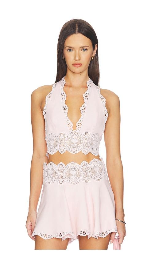 retrofete kismet top in pink.