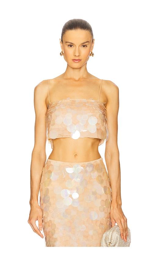 retrofete leia sequin tank in beige.