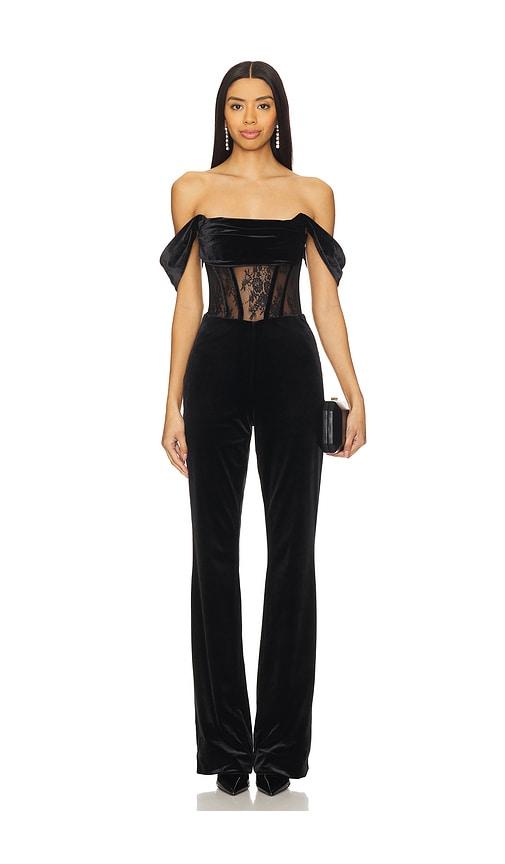 retrofete leni jumpsuit in black.