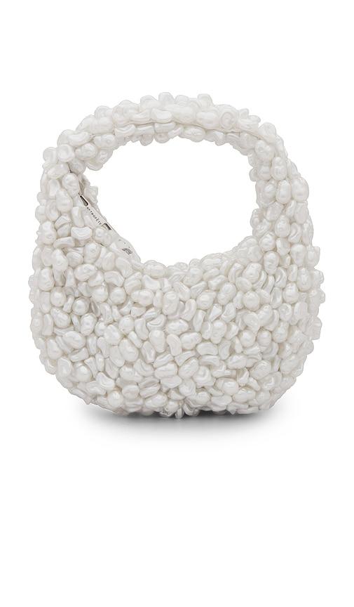 retrofete lottie pearl bag in white.