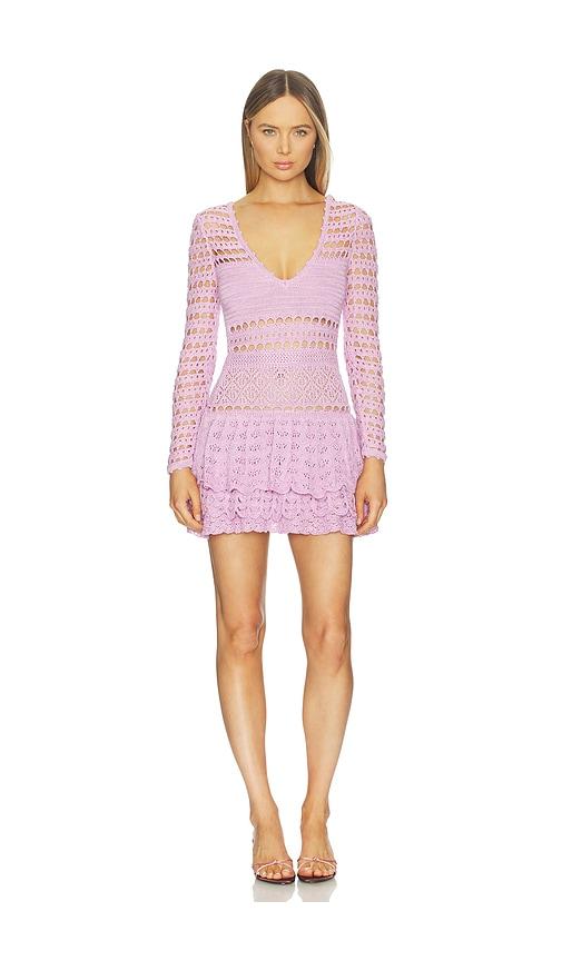 retrofete lujayn crochet dress in lavender.