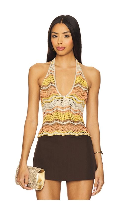 retrofete luz crochet top in beige.