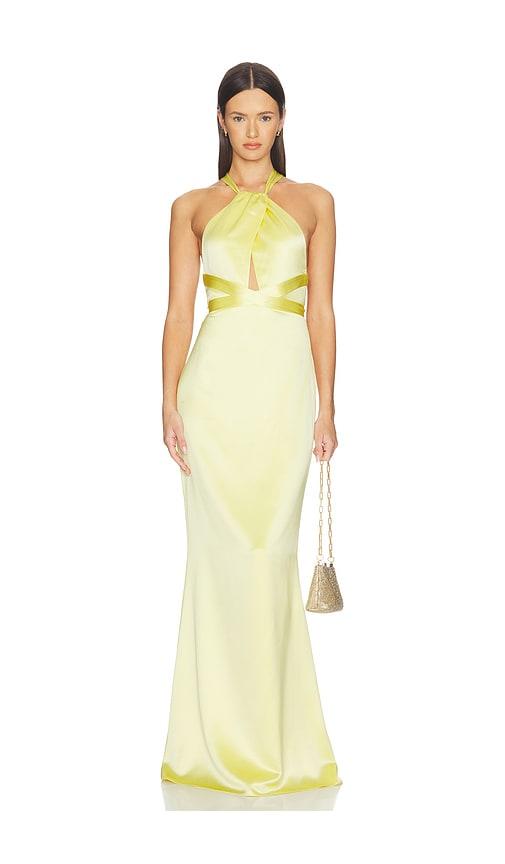 retrofete magnolia dress in yellow.