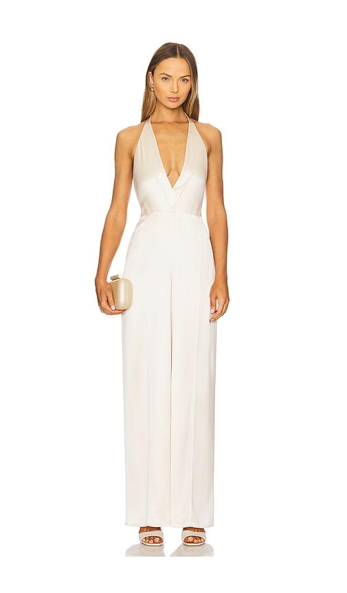 retrofete margaux jumpsuit in beige.