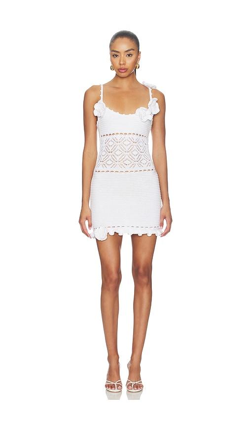 retrofete orleane crochet dress in white.