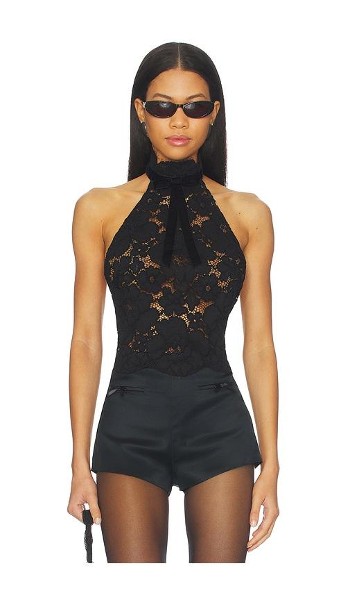 retrofete ravenna lace top in black.