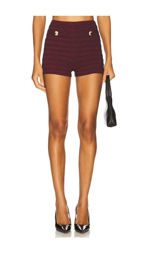 retrofete sandra short in burgundy.