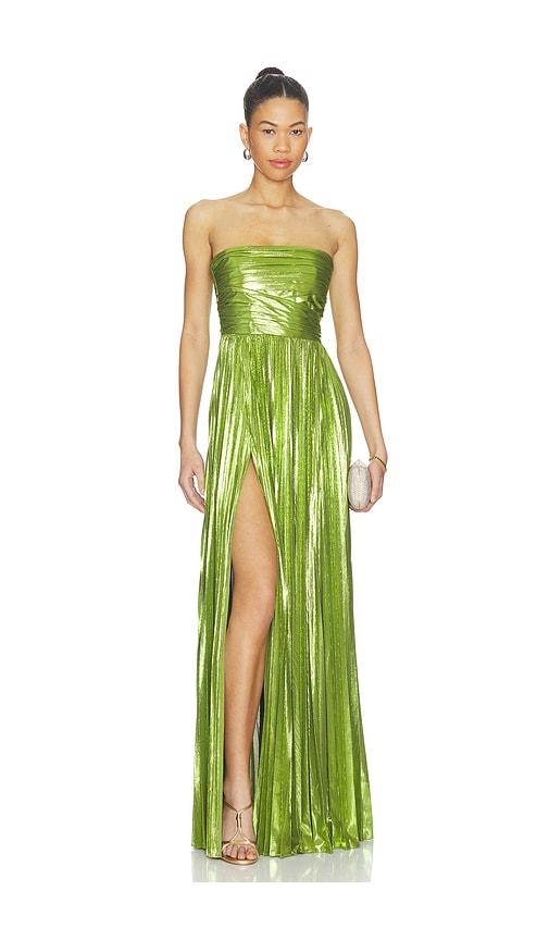 retrofete sevyn maxi dress in green.